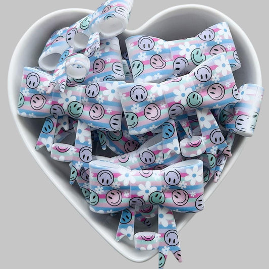 Smiley Face and Flower Straw Topper