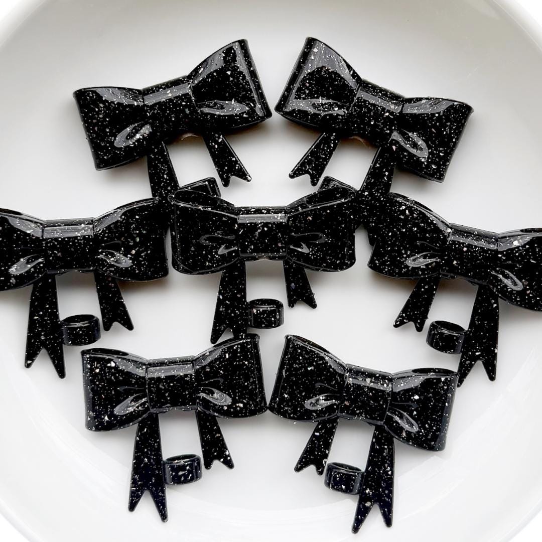Black Colorful Glitter Straw Topper