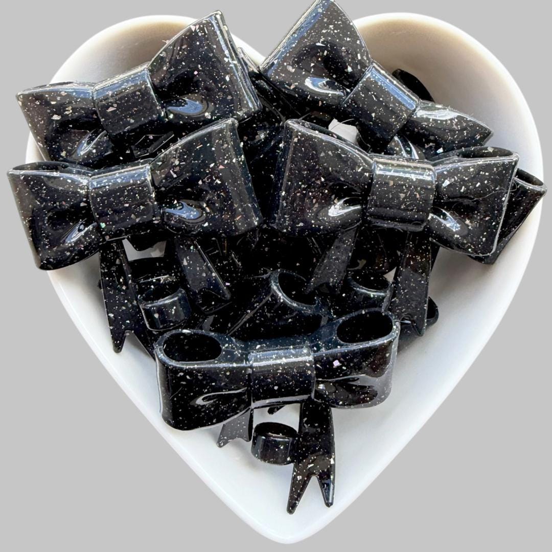 Black Colorful Glitter Straw Topper