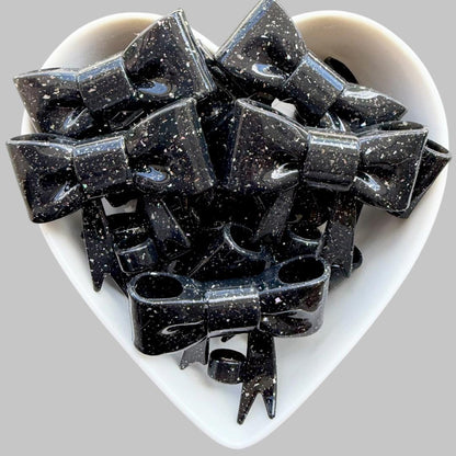 Black Colorful Glitter Straw Topper