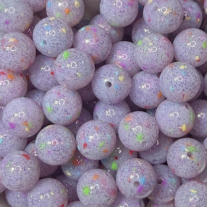 15mm Purple Blast Glossy Glitter Beads