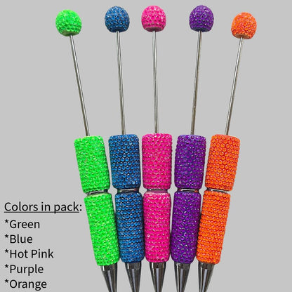 Neon Rhinestone Multi-Pack Beadable Pen Blanks