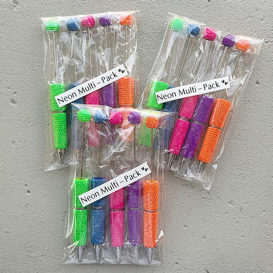 Neon Rhinestone Multi-Pack Beadable Pen Blanks
