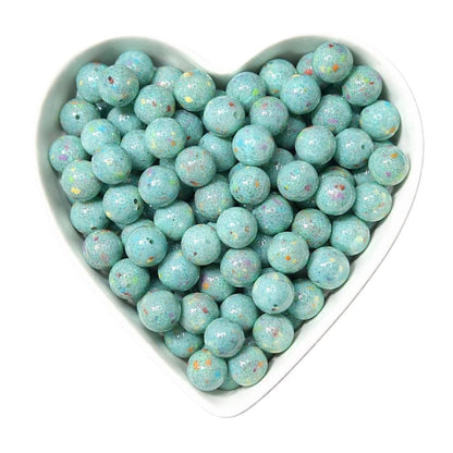 15mm Tropical Xplosion Glossy Glitter Beads