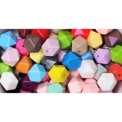 14mm Shiny Hexagon Beads (10 Pack)