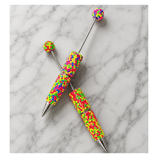 Multicolor Neon Rhinestone Clay Beadable Pen Blanks