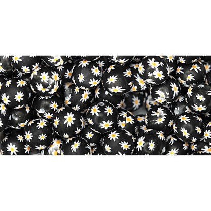 15mm Daisy Silicone Beads