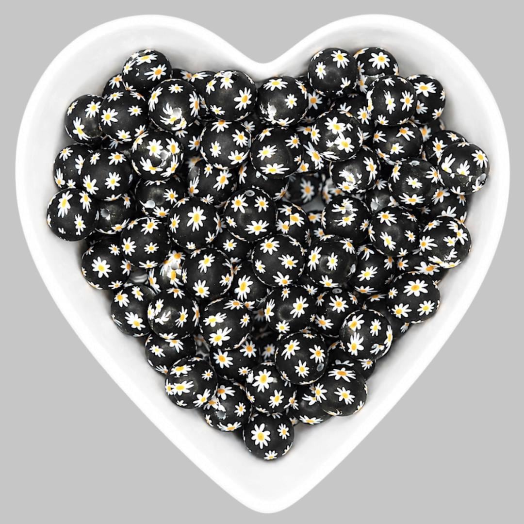 15mm Daisy Silicone Beads