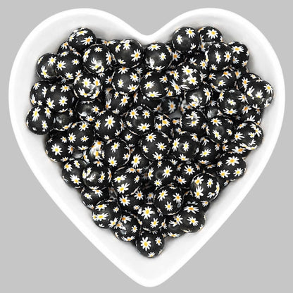15mm Daisy Silicone Beads