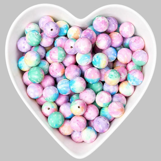 15mm Starry Sky Silicone Beads