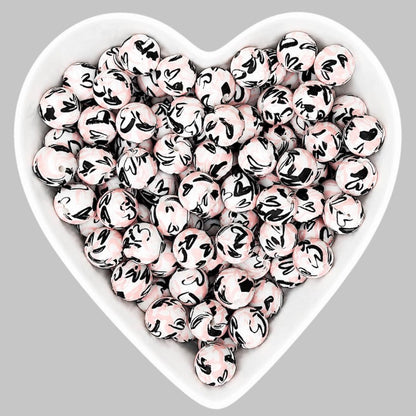 15mm Double Heart Silicone Beads