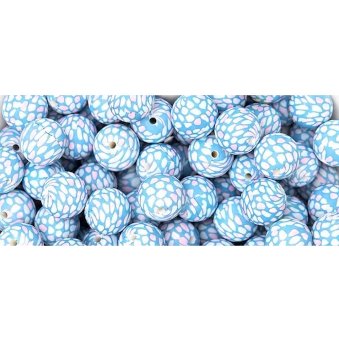15mm Speckled Silicone Beads