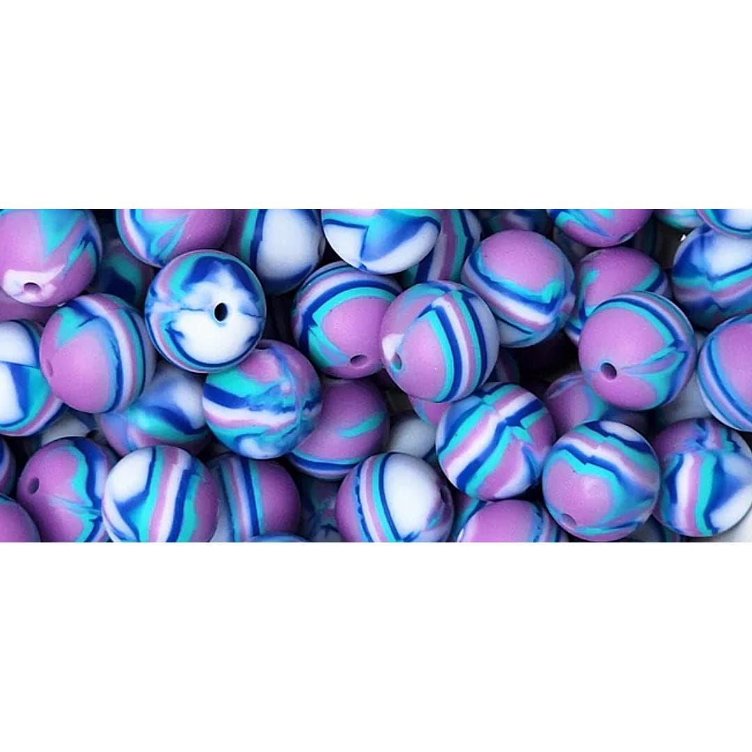 15mm Periwinkle Silicone Beads
