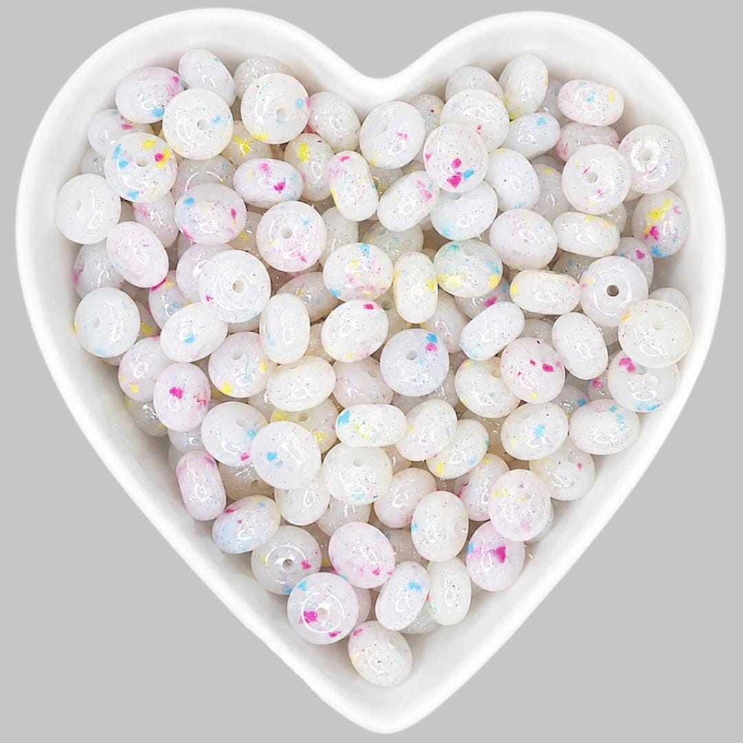 14mm Confetti Jelly Abacus Beads