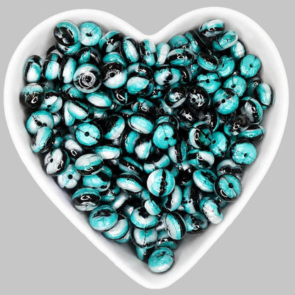 14mm Twilight Jelly Swirl Abacus Beads