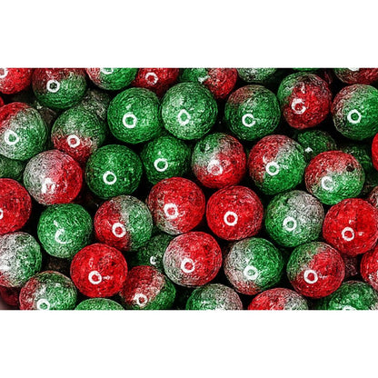 16mm Christmas Red & Green Clear Beads