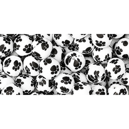 15mm Paw Print Silicone Beads
