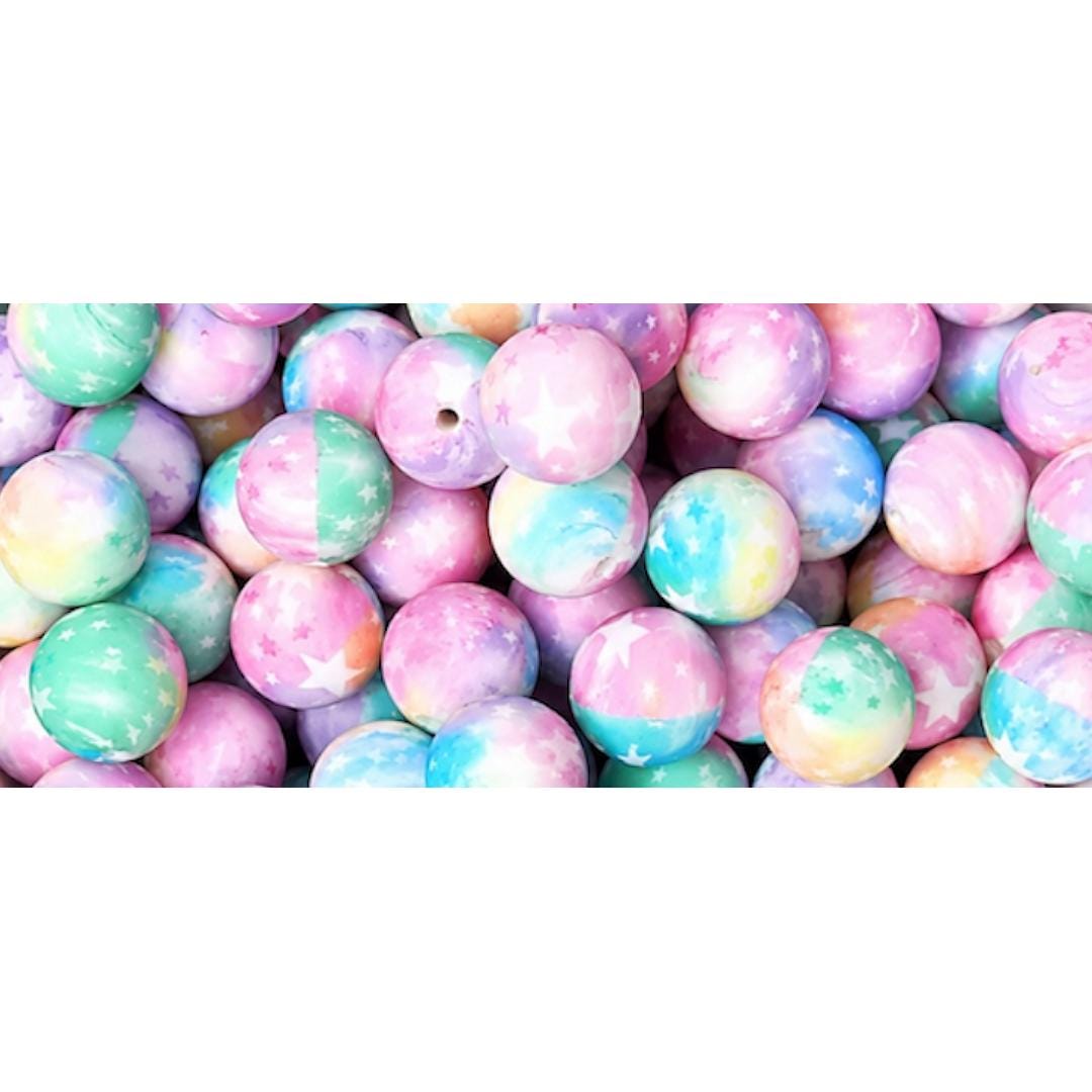 15mm Starry Sky Silicone Beads
