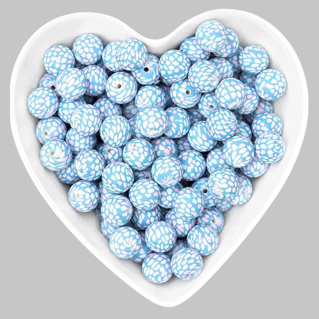 15mm Speckled Silicone Beads