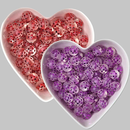 16mm Shiny Color Hearts Beads