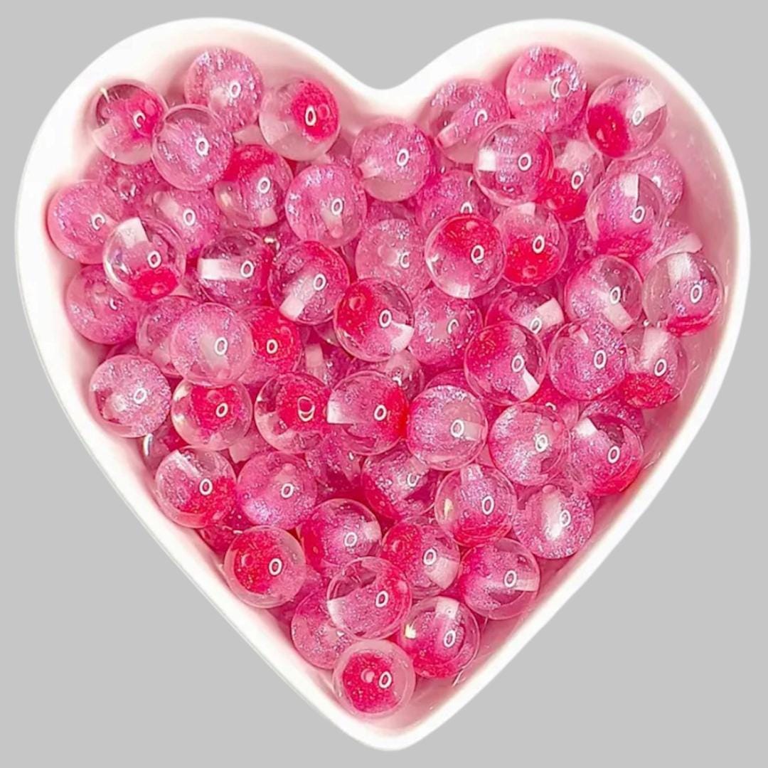 16mm Raspberry Glaze Beads