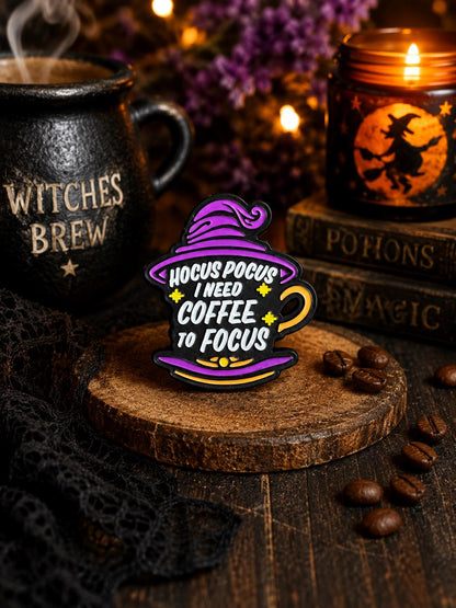 I Need Coffee to Focus Halloween Focal Bead