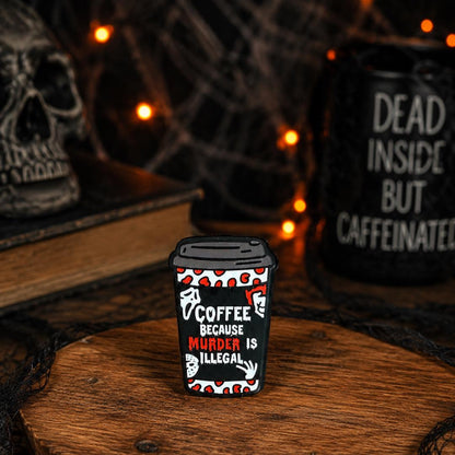 Coffee Because Murder is Illegal Focal Bead