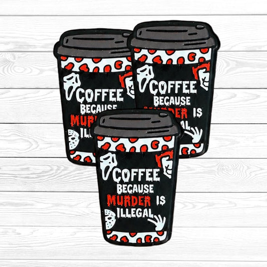 Coffee Because Murder is Illegal Focal Bead