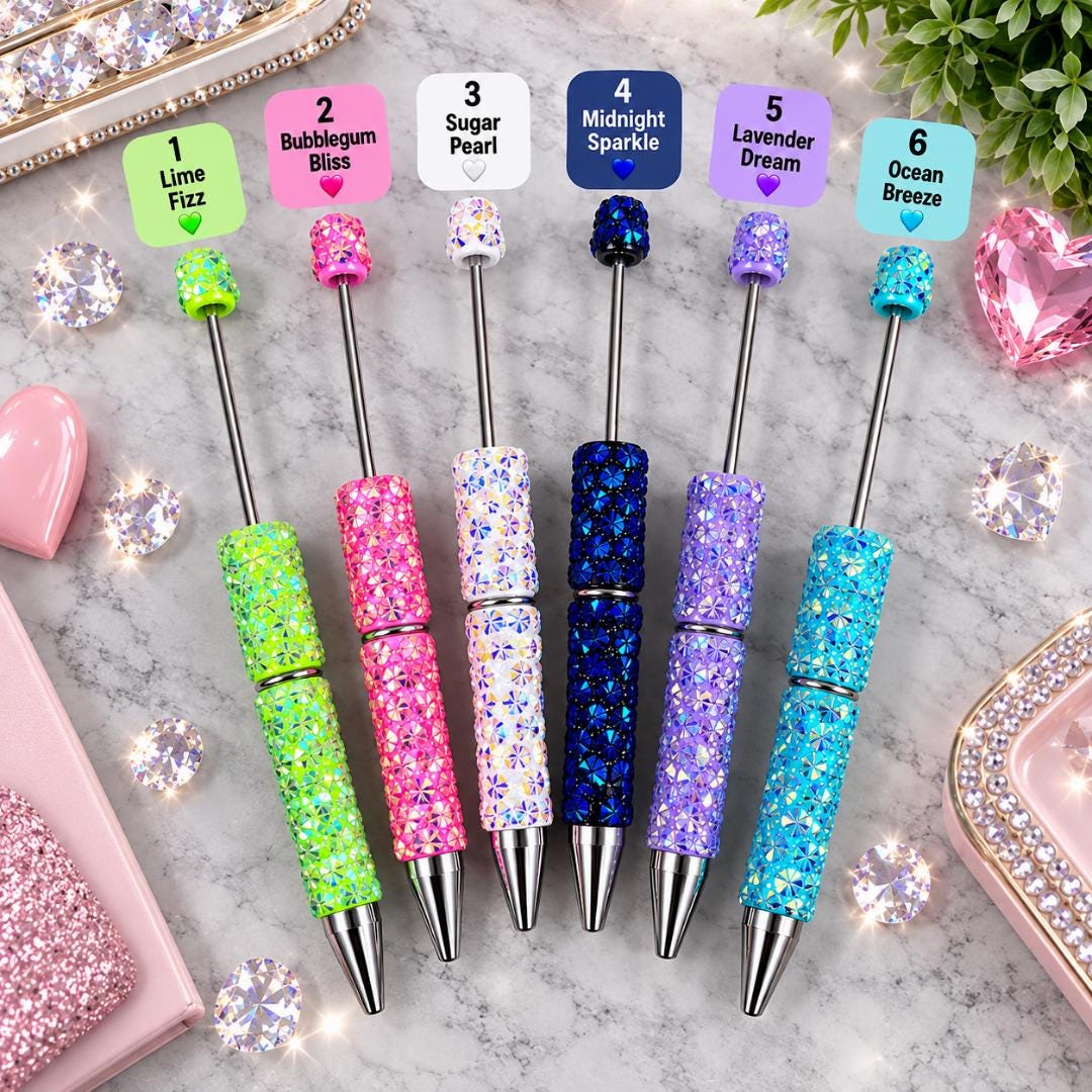 Snowflake Rhinestone Beadable Pen Blanks