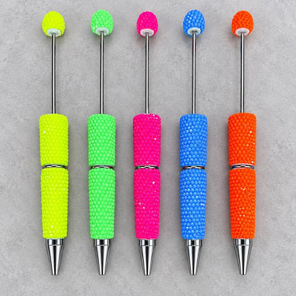 Neon Glow-in-the-Dark Rhinestone Clay Beadable Pen Blanks