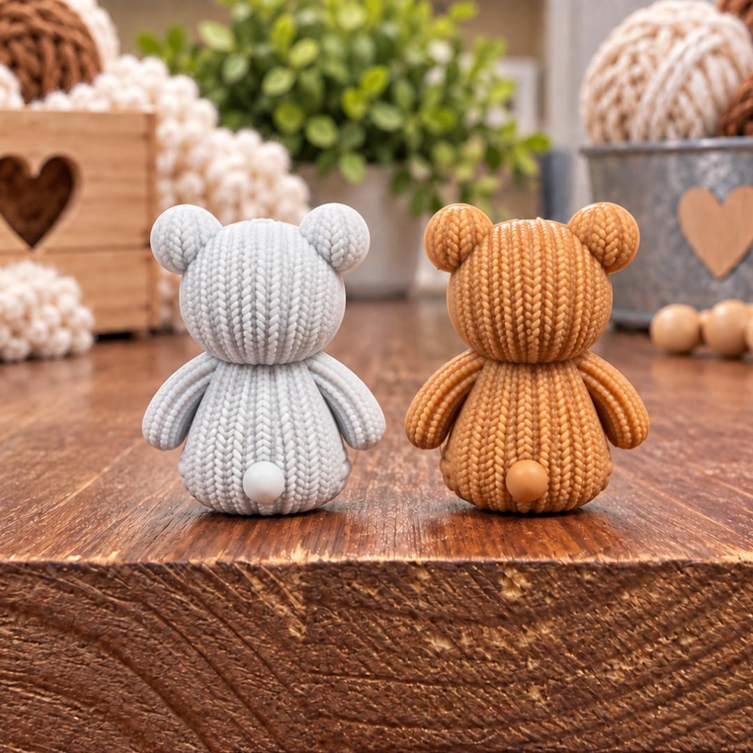 3D Knitted Teddy Bear Focal Bead