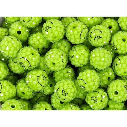 16mm Mean Green Guy Christmas Beads