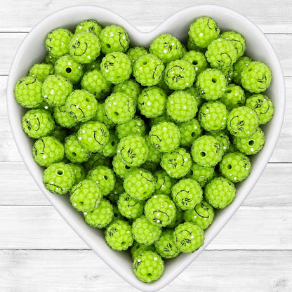 16mm Mean Green Guy Christmas Beads