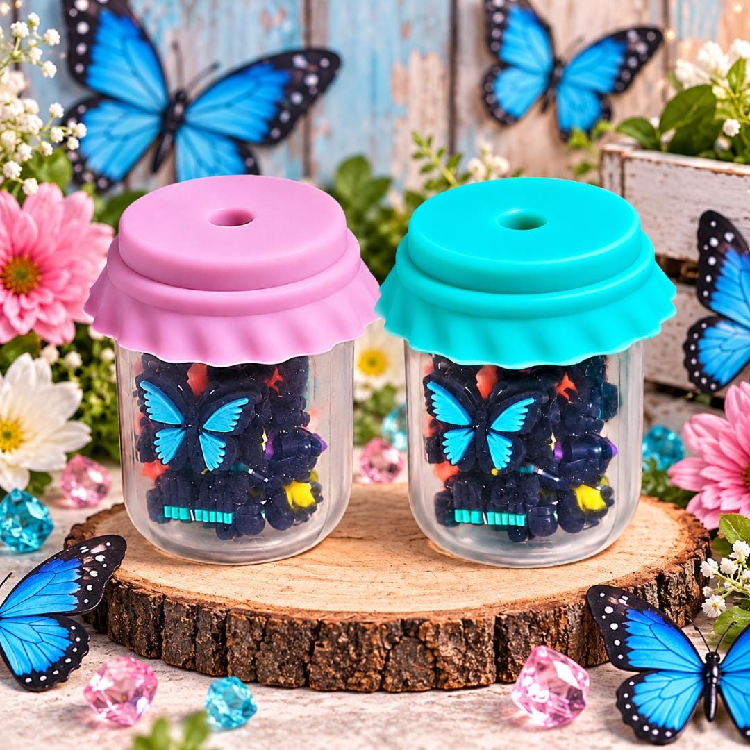 Butterflies Shaker Jar Bead