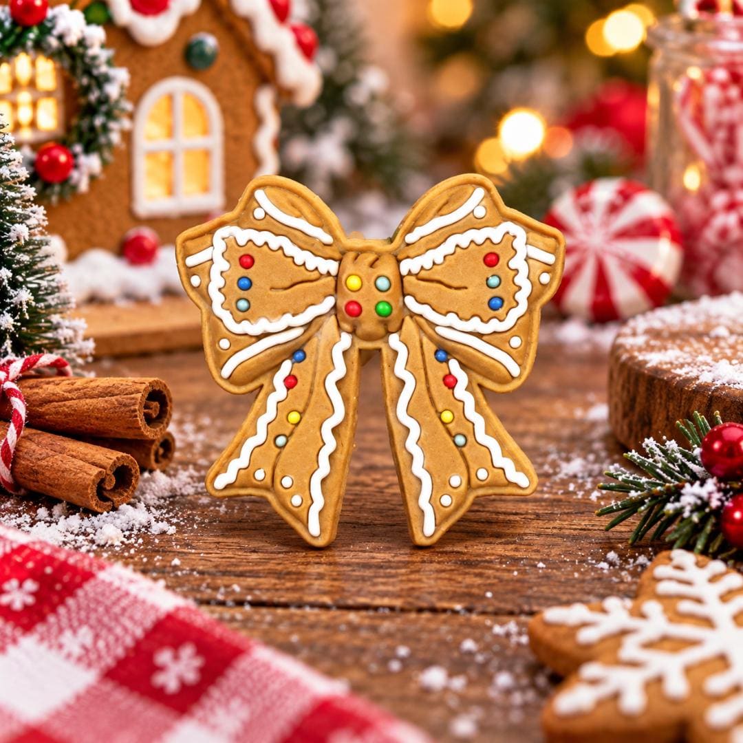 Gingerbread Bow Focal Bead