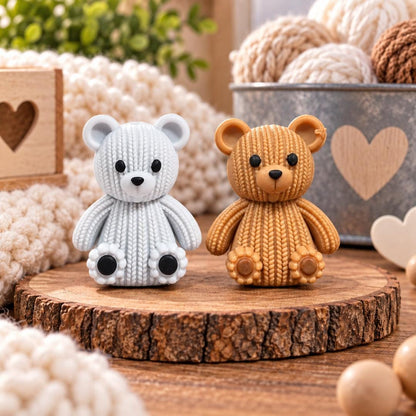 3D Knitted Teddy Bear Focal Bead
