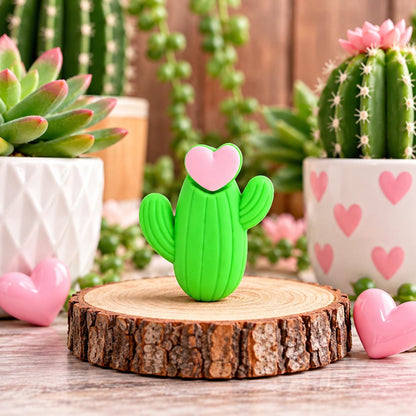 3D Heart Cactus Focal Bead