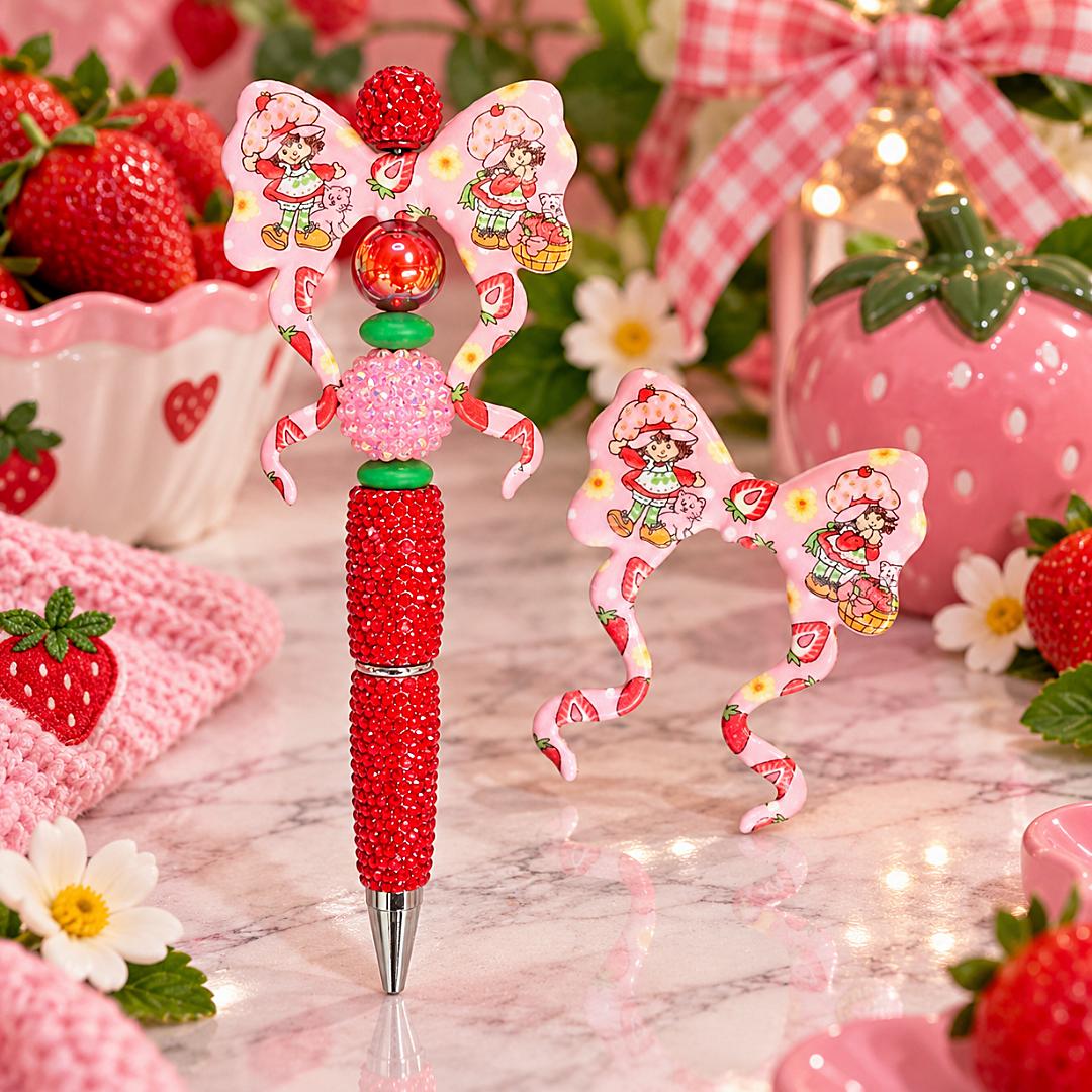 Strawberry Girl Large Bow Focal