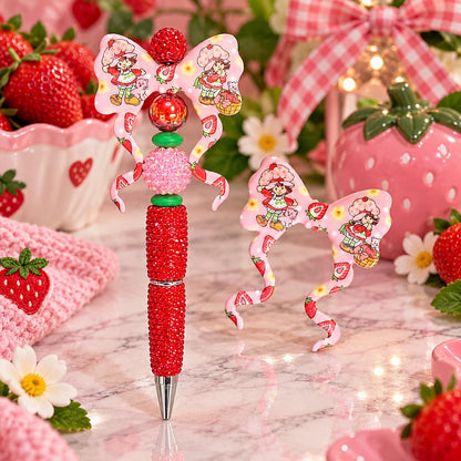Strawberry Girl Large Bow Focal