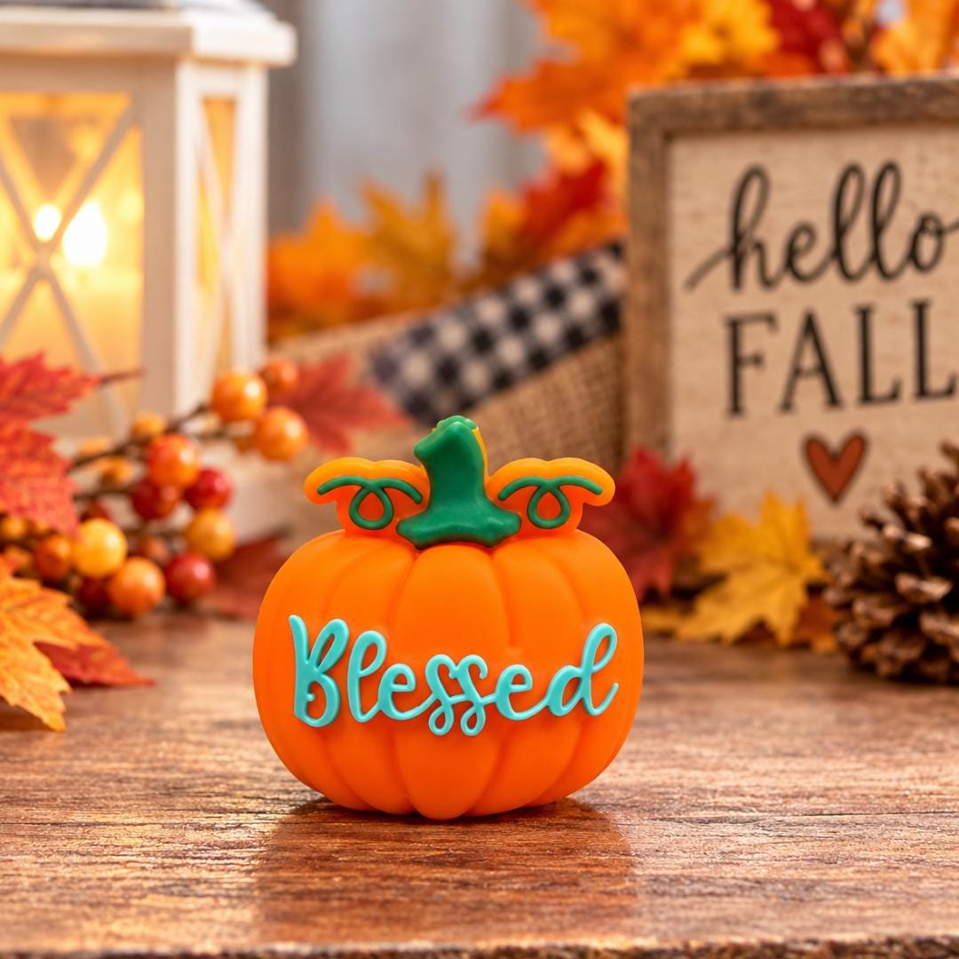 3D Blessing Pumpkin Focal Bead