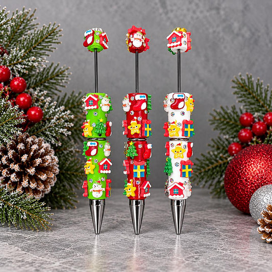 Christmas Clay Beadable Pens