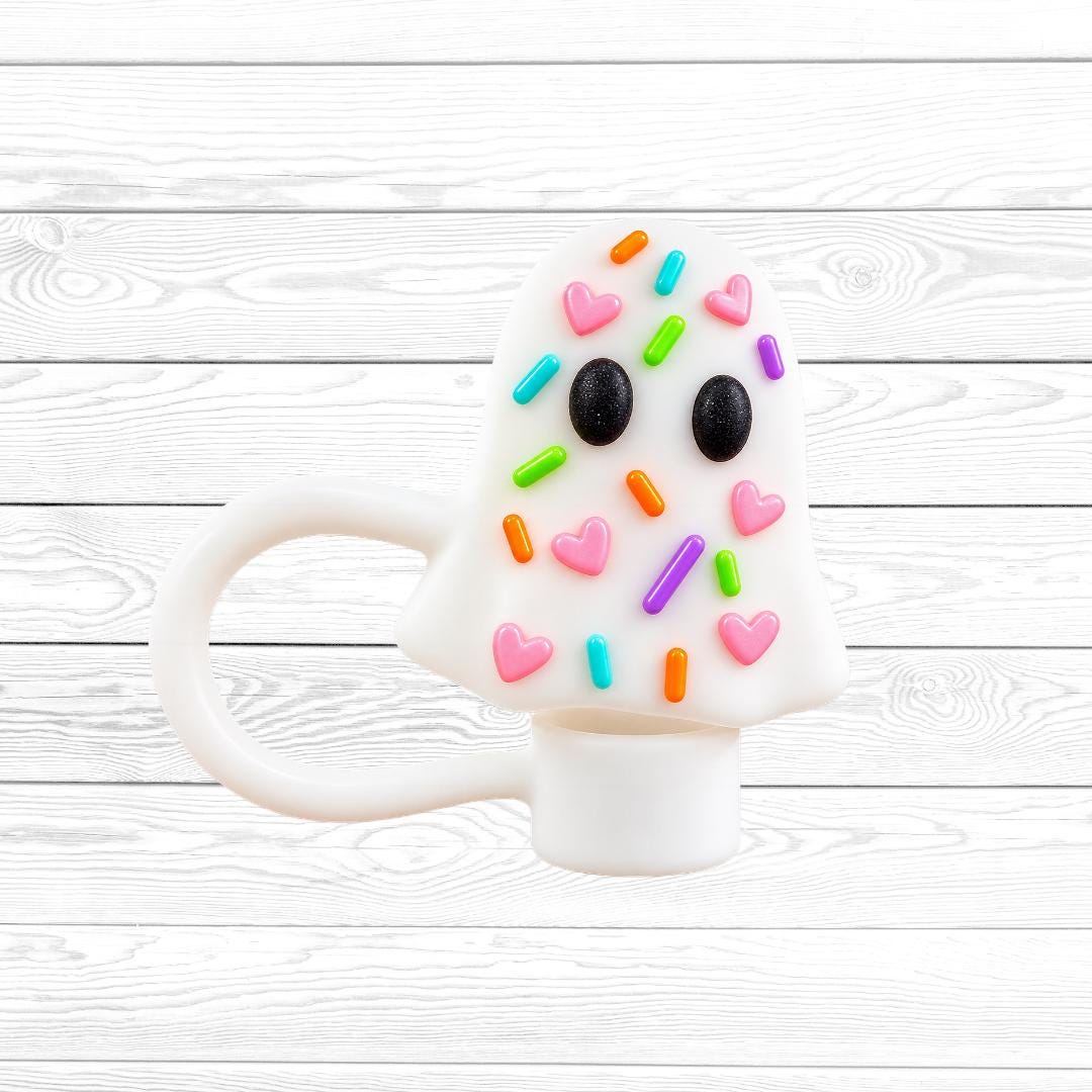 Sprinkles Ghost Straw Topper